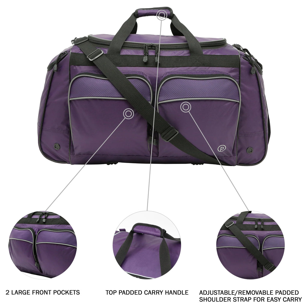 Polyester Sport and Travel Duffel Bag, Black S578