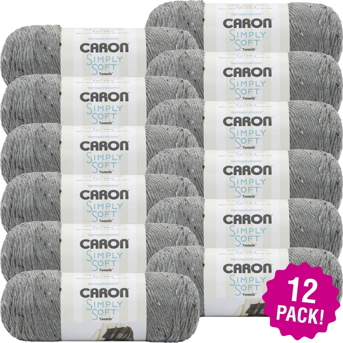 12 Pack Gray Heather Yarn Y357