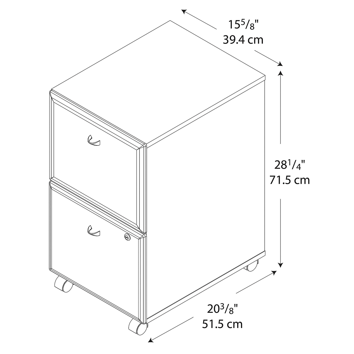 Pewter 2 Drawer Mobile File Cabinet F758036