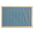 Ufo Aliens and Human Astronaut Making Friends Caricature Galaxy Pattern Printed Fabric Poster with Frame, 35" x 23", Multicolor X29463