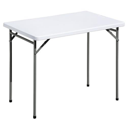 White 3ft Rectangular Plastic Folding Table N301013