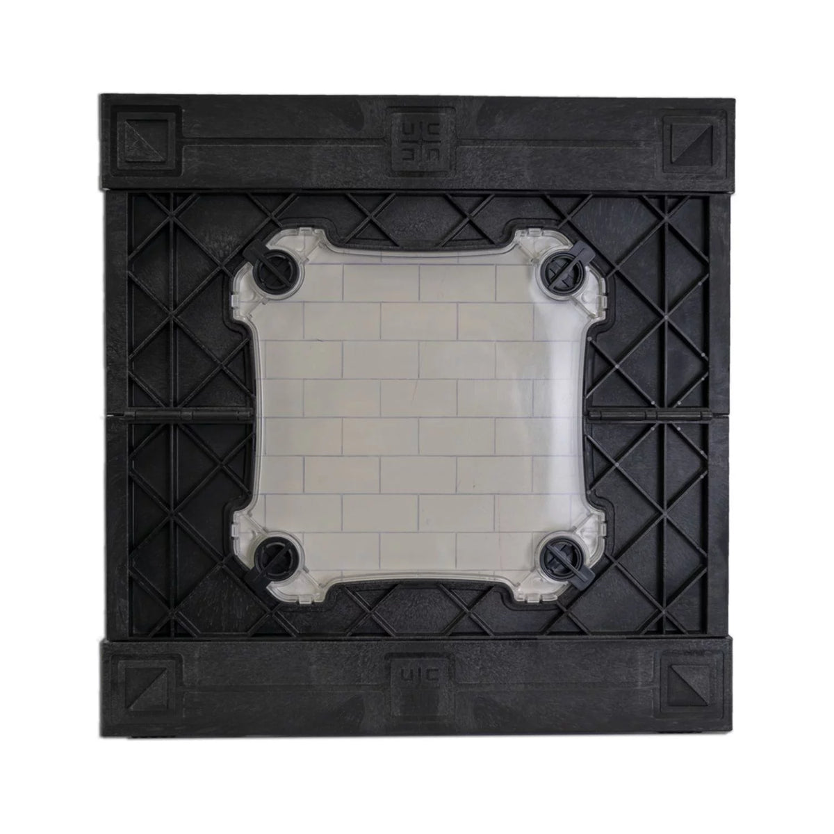 Vinyl Record Storage Crate with Divider and Transparent Panels E326195