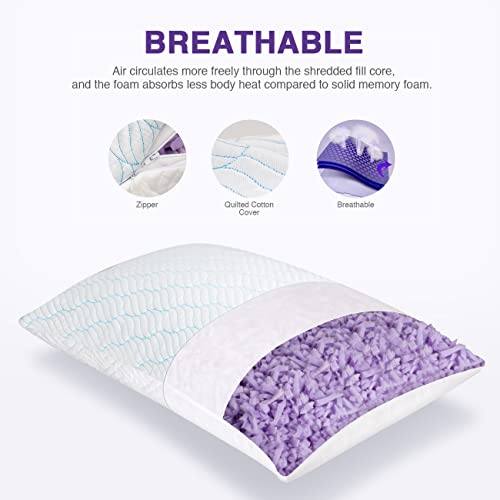 King Size Shredded Memory Foam Pillows Set of 2 G6461