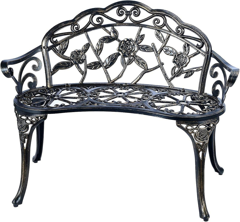 White Cast Aluminum Outdoor Bench O858