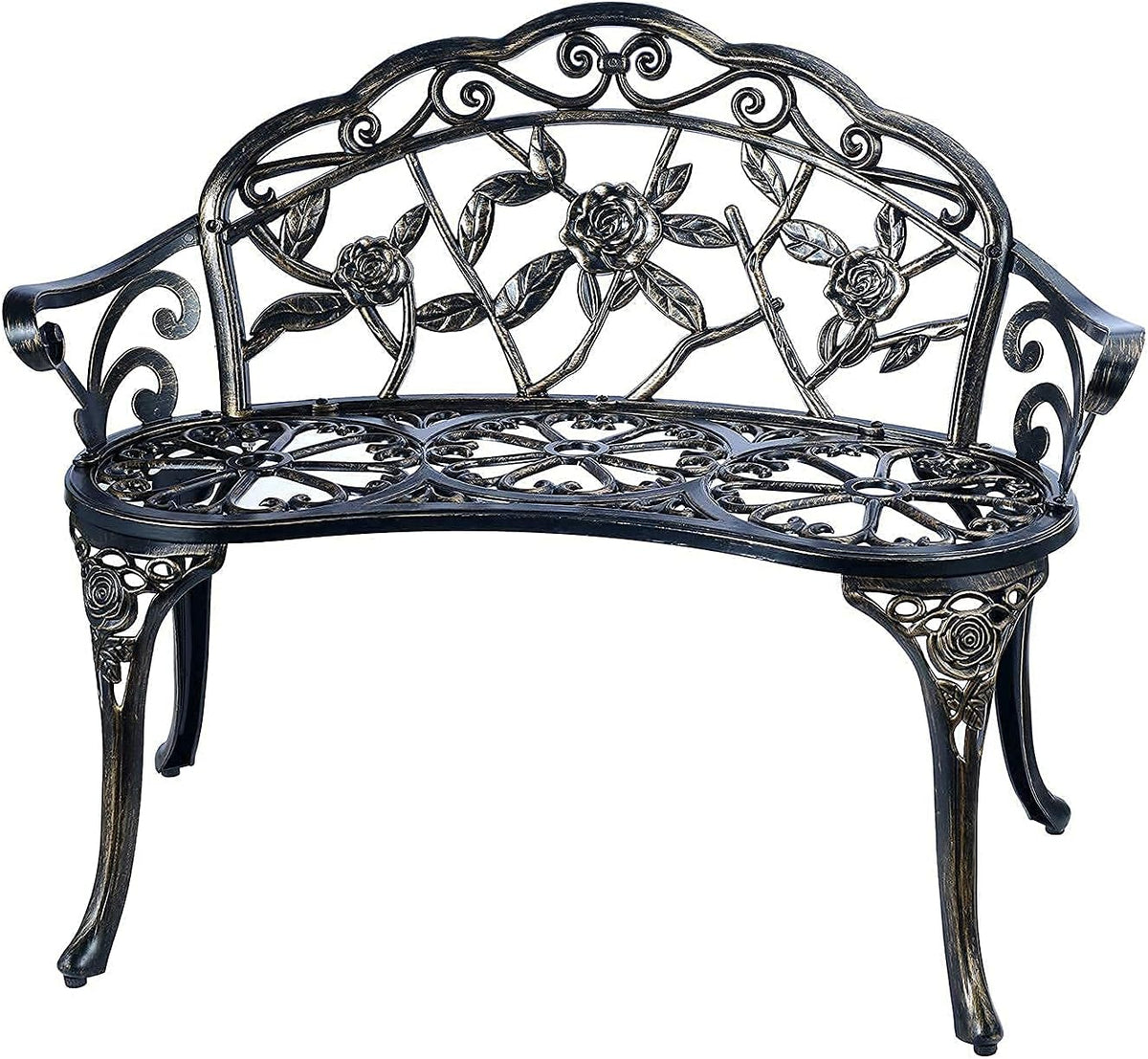 White Cast Aluminum Outdoor Bench O858