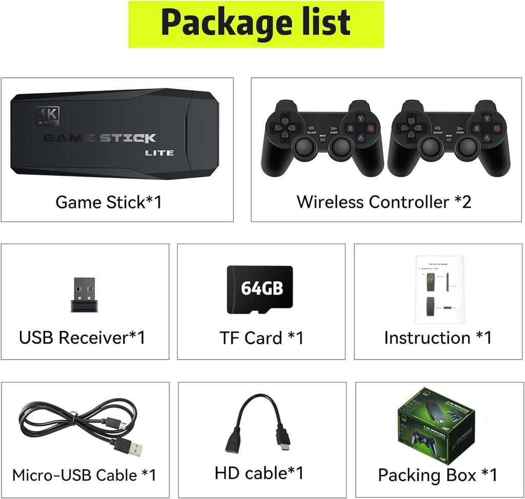 64G Wireless Retro Game Console with 25000+ Games G4252