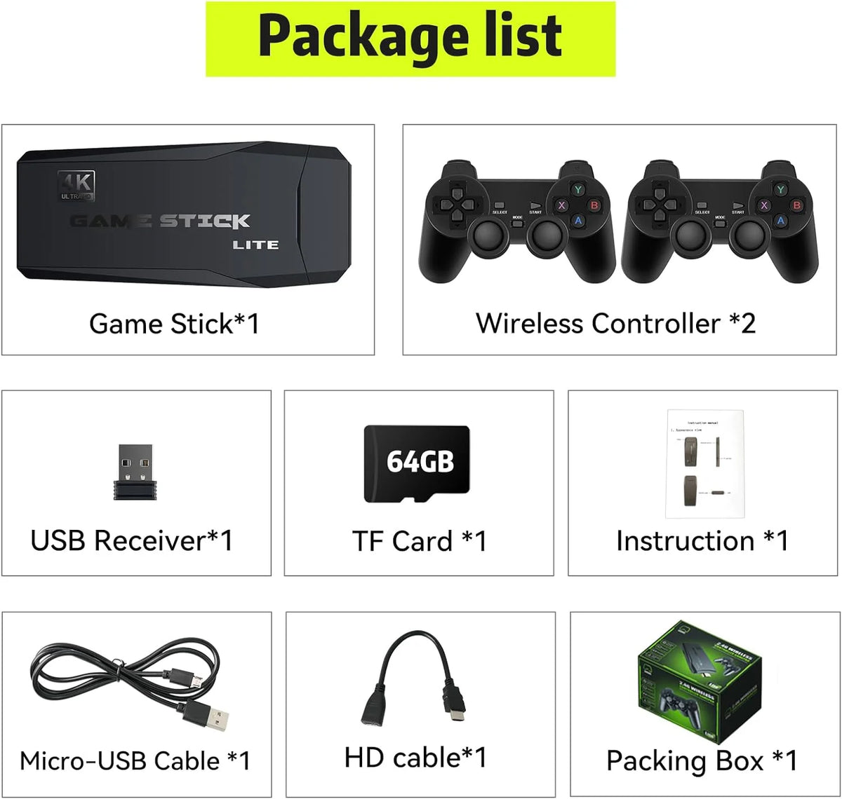 64G Wireless Retro Game Console with 25000+ Games G4252