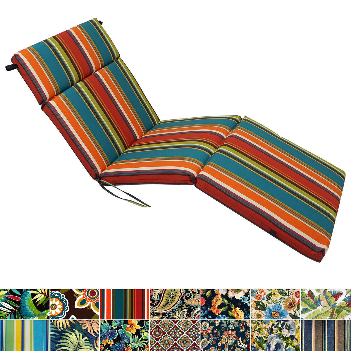 Patterned Polyester Outdoor Chaise Lounge Cushion R932
