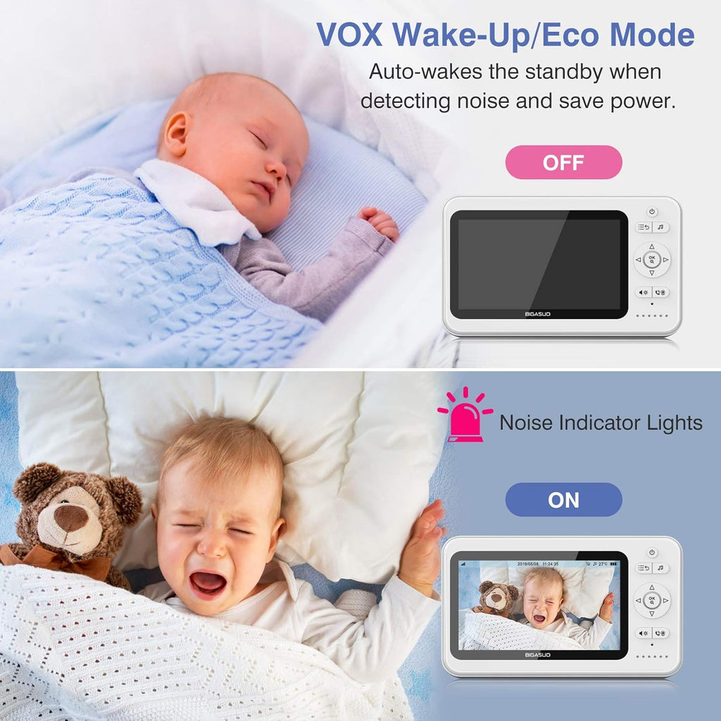 5 720P Baby Monitor with Camera and Audio Night Vision K362221