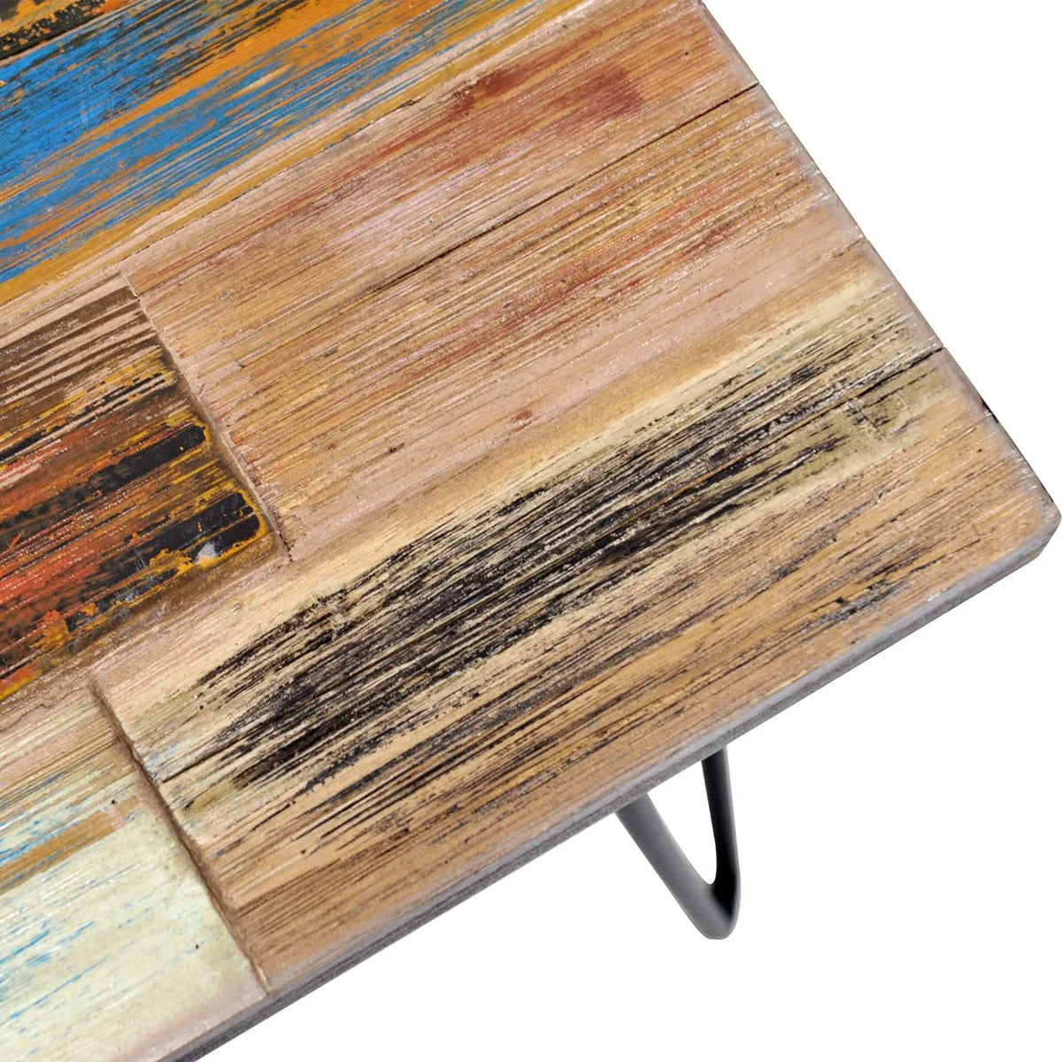 Reclaimed Wood End Table with Hairpin Legs B584722
