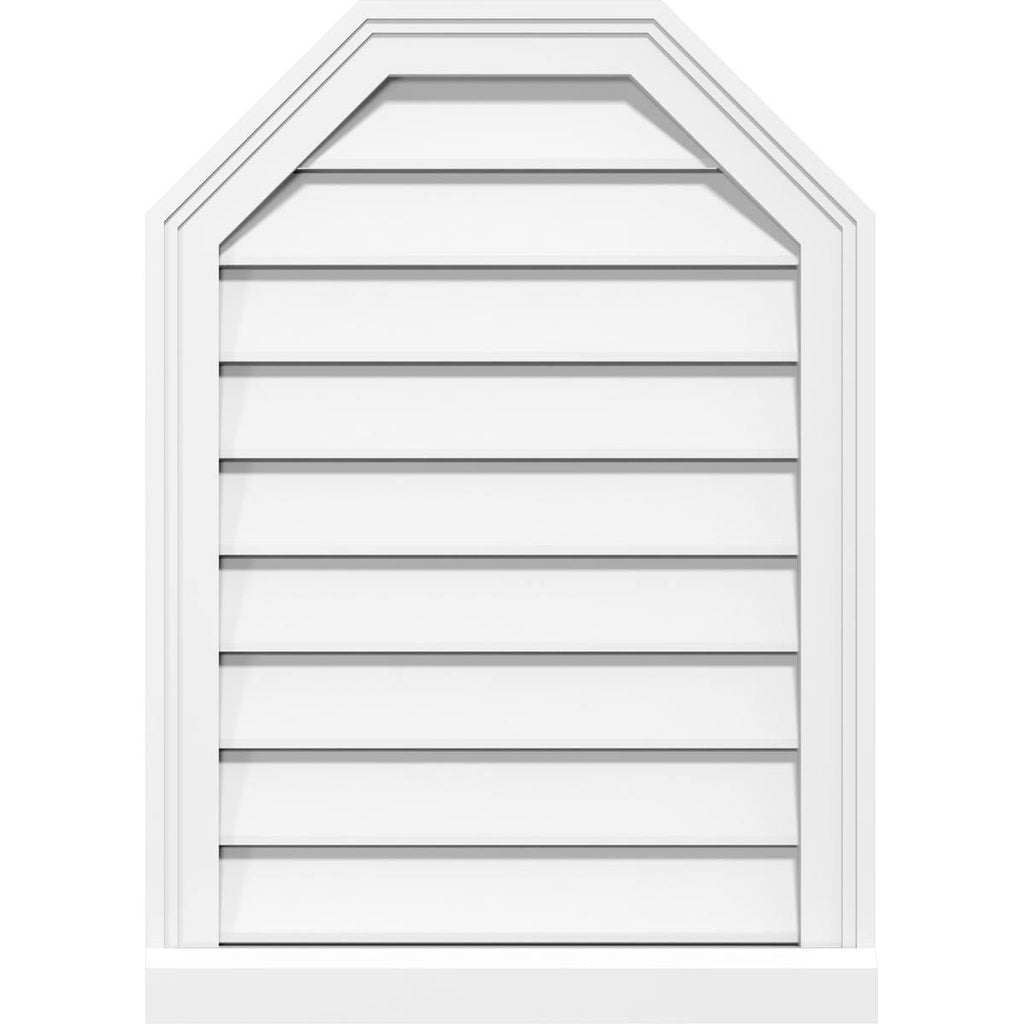 40x22W x 30x22H Octagonal Top Surface Mount PVC Gable Vent with Brickmoul R9454