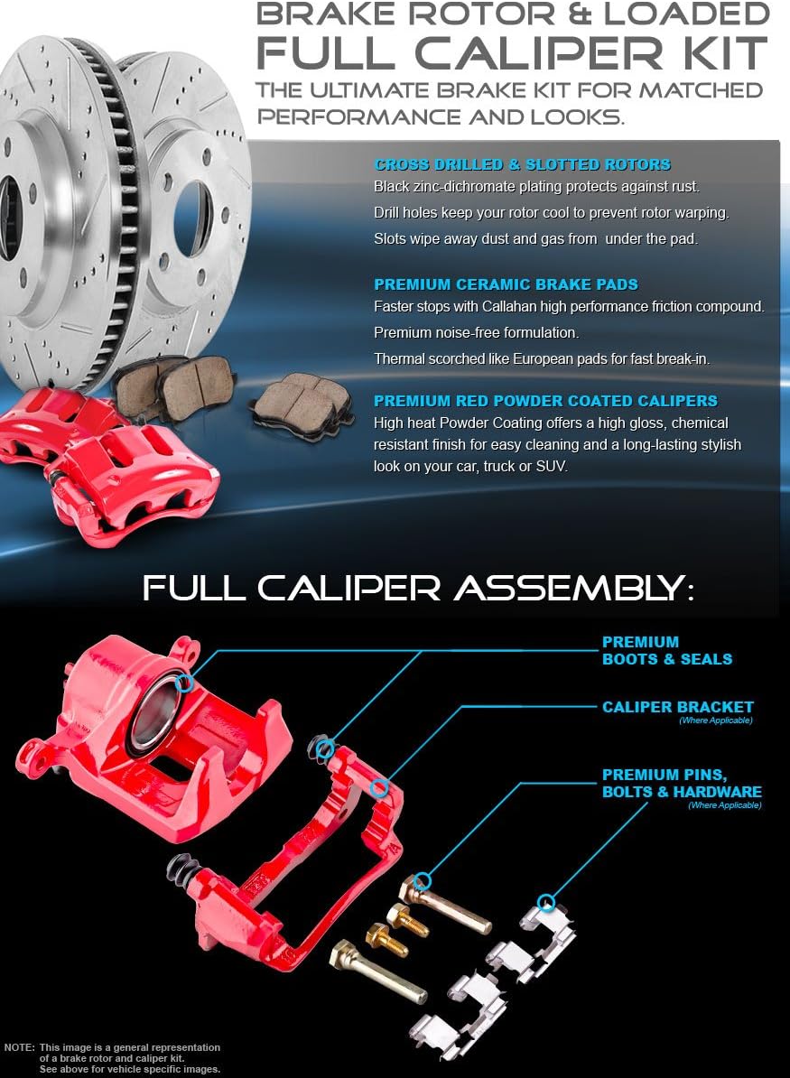 5 Lug Brake Rotors + Ceramic Brake Pads + Clips C9974