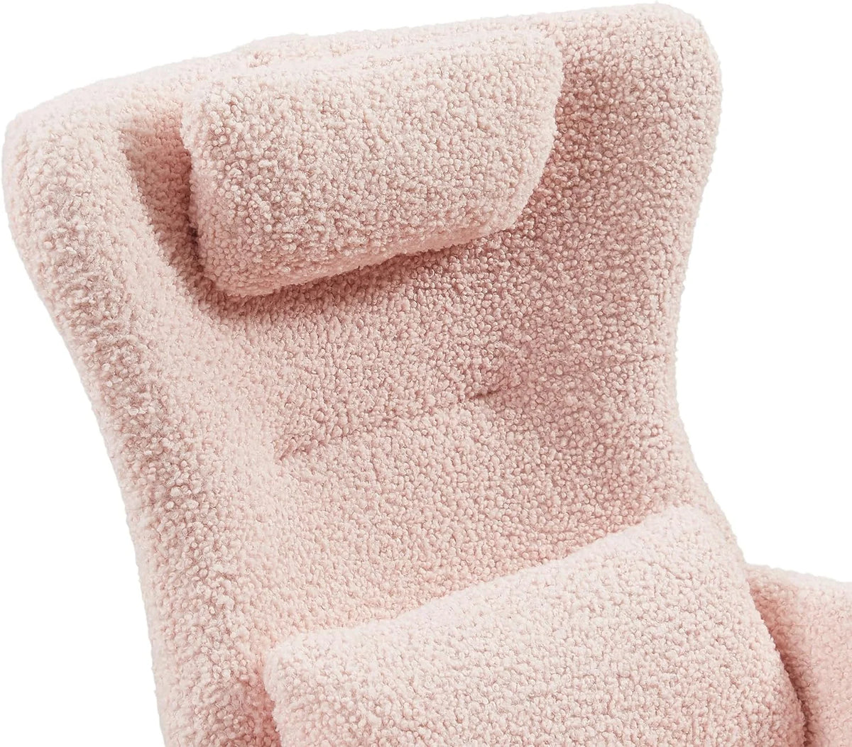 Pink Teddy Upholstered Rocking Chair with Pillow T165