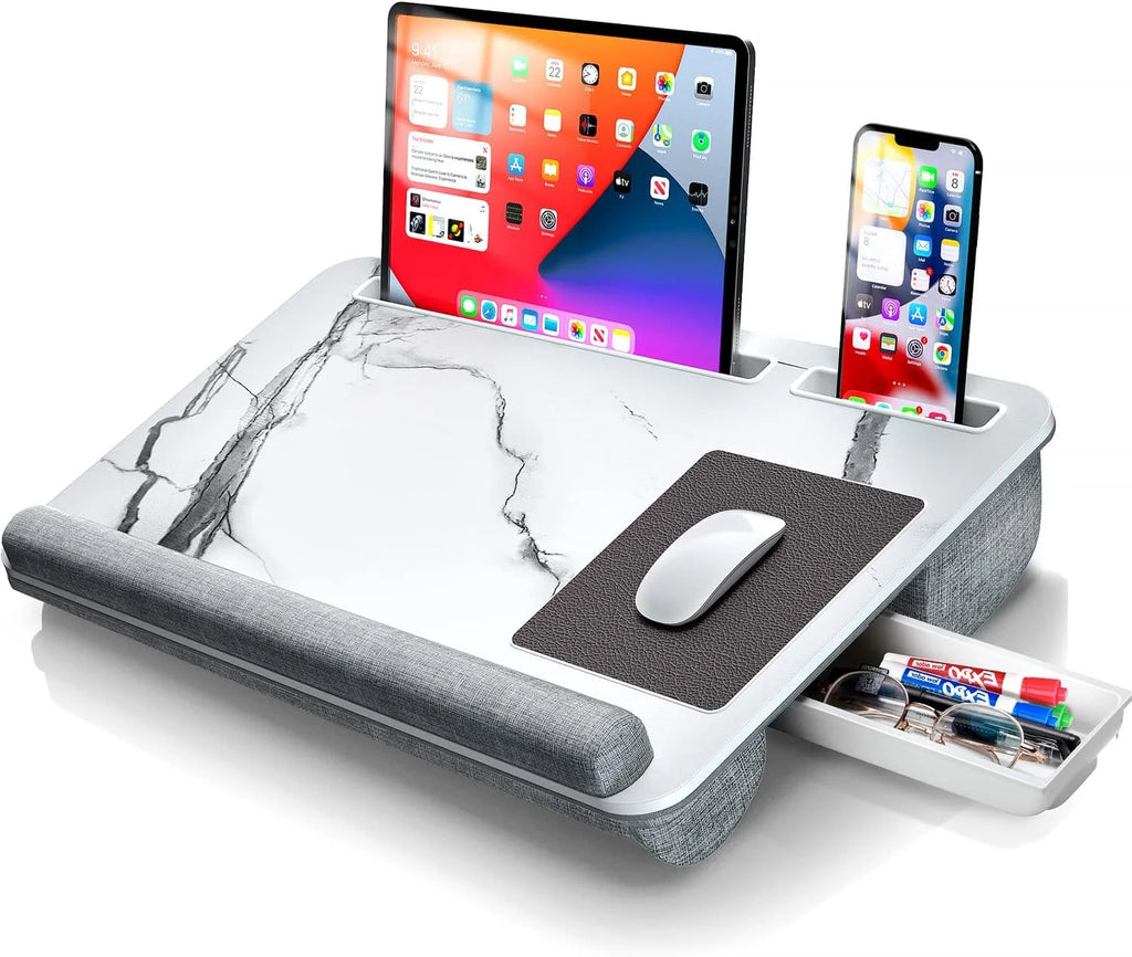 Foldable Lap Desk with Mouse Pad and Storage Drawer, Fits Up to 17" Laptop G9305