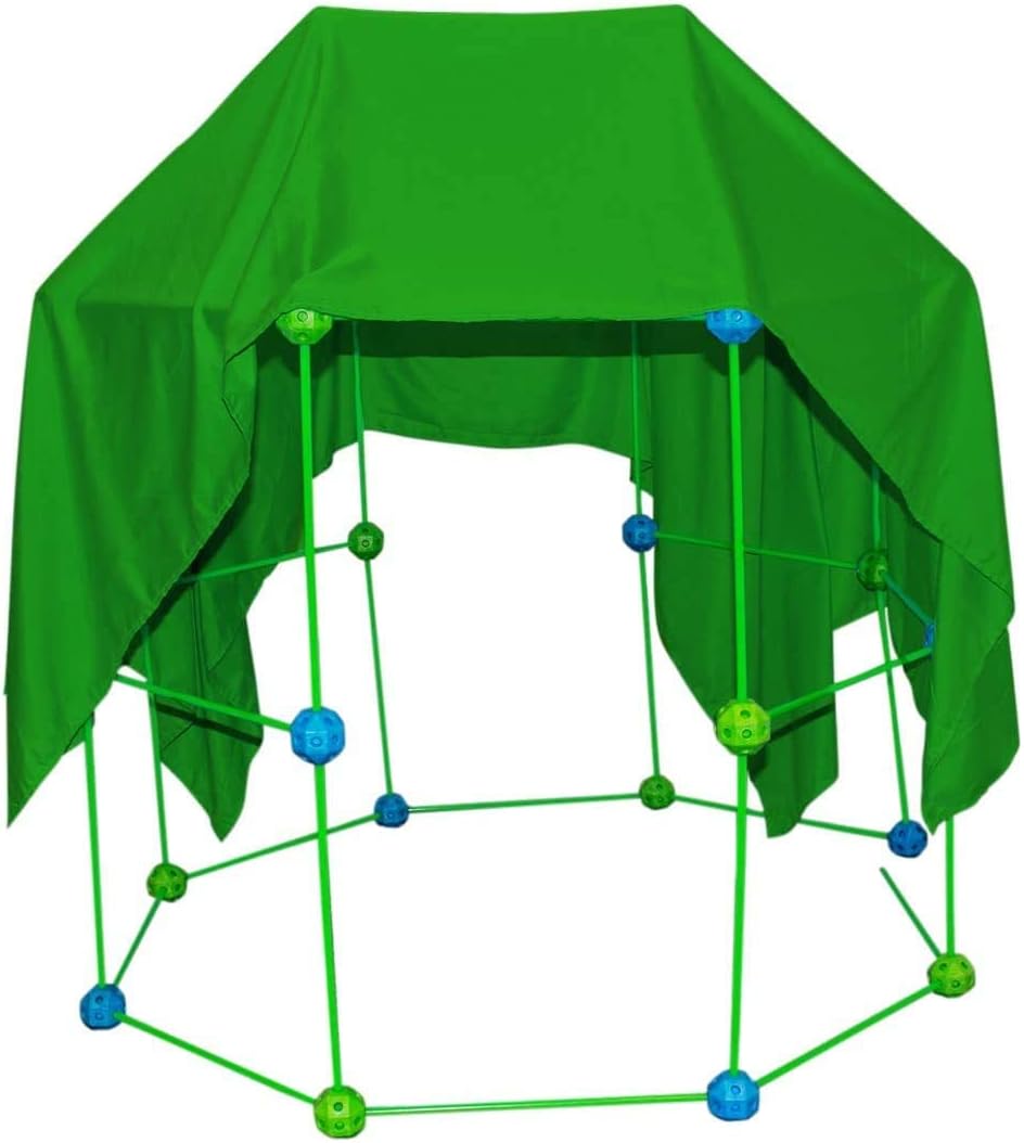 77 PCs Fort Building Kit with Orange Sheet and Glow in The Dark Sticks S909799