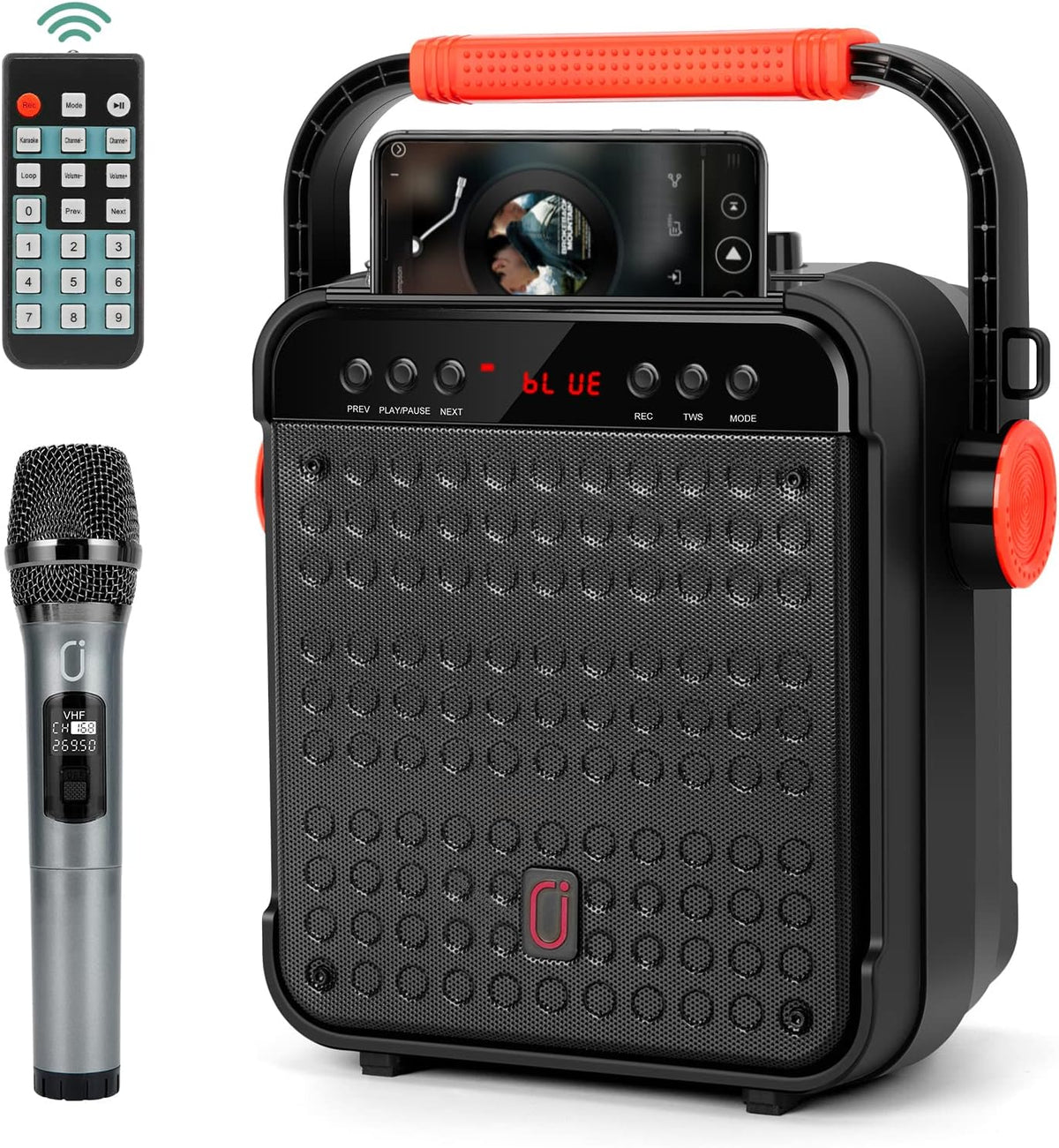 Portable Bluetooth Karaoke Machine PA Speaker System with Microphone E7346