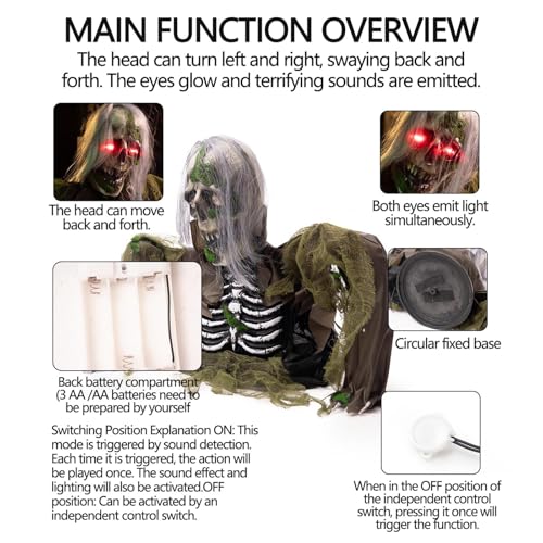 Animatronic Zombie Groundbreaker with Light and Sound H34501