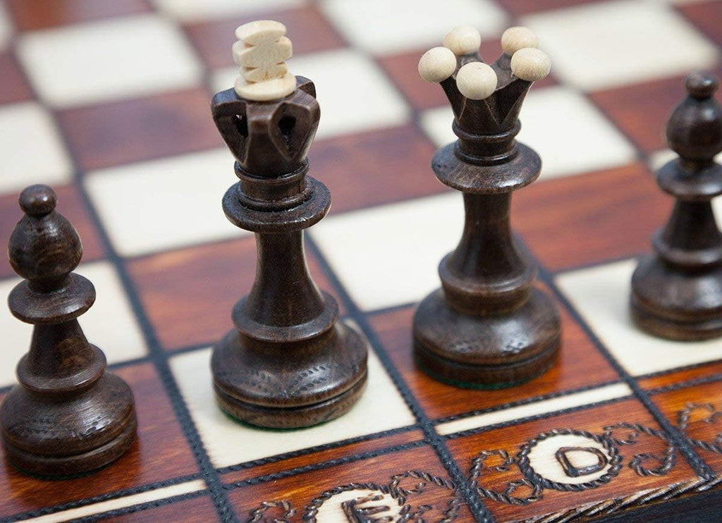 Handmade European Wooden Chess Set with 16 Inch Board N334