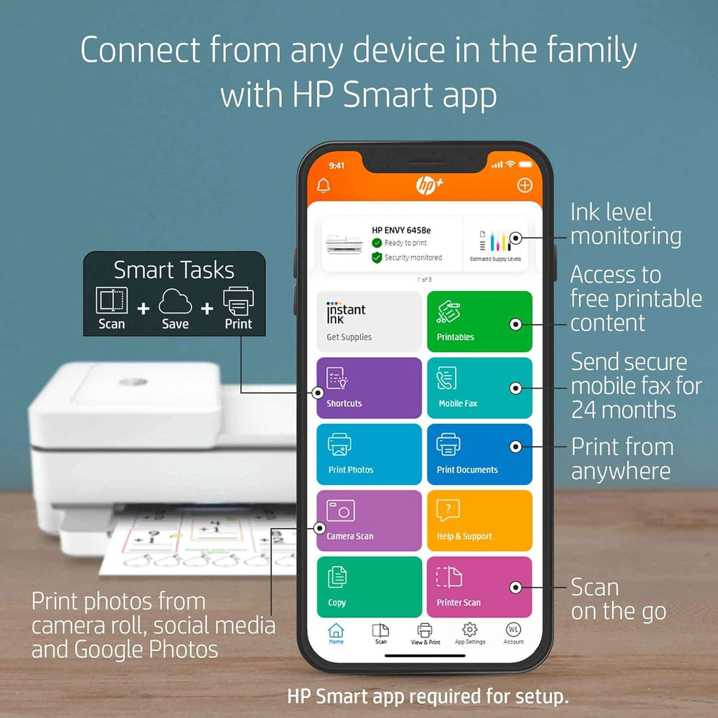 White Wireless Color Inkjet All-in-One Printer M7893