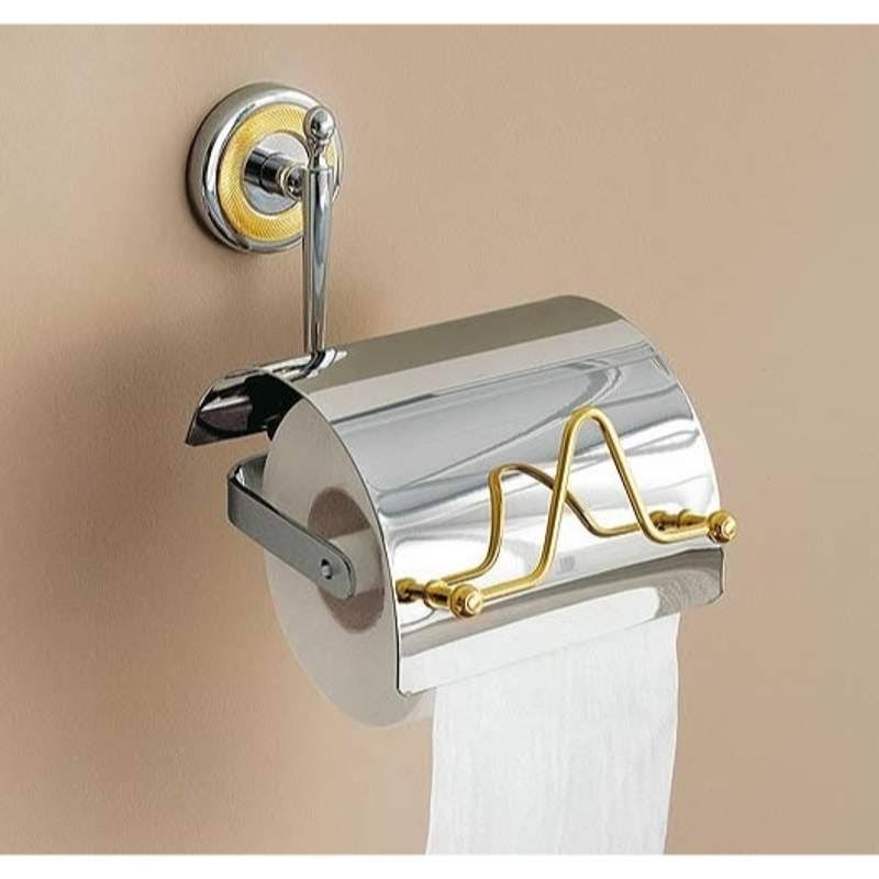 Chrome and Gold Tissue Holder O672