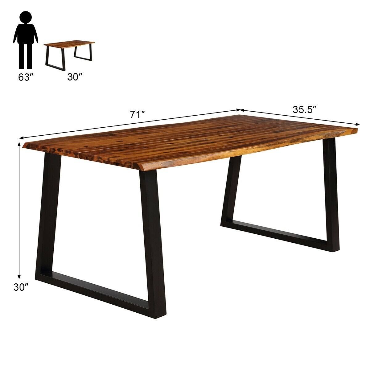 Brown Rectangular Acacia Wood Dining Table C8466
