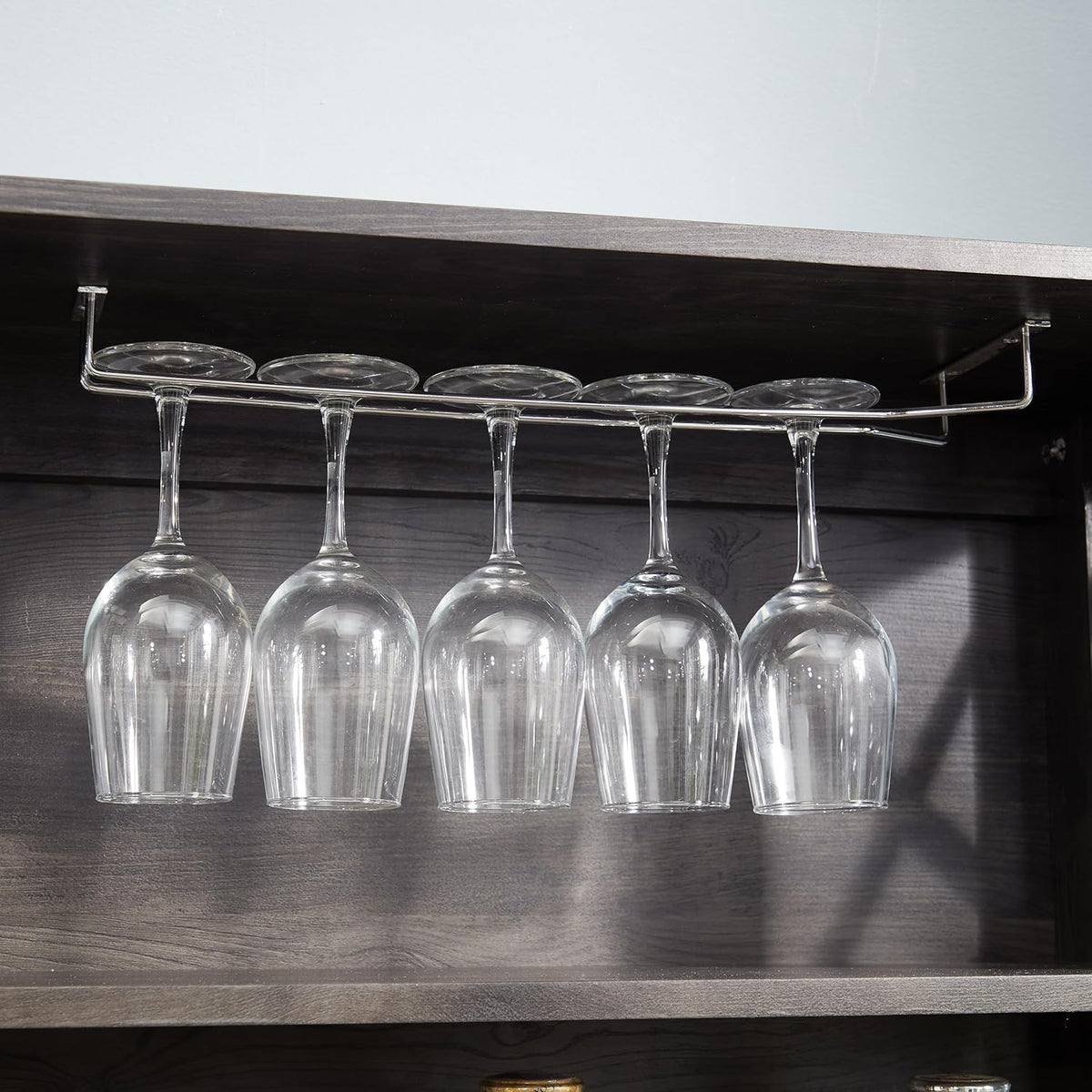 Charcoal Gray Coffee Bar Cabinet with Microwave Stand Q549182