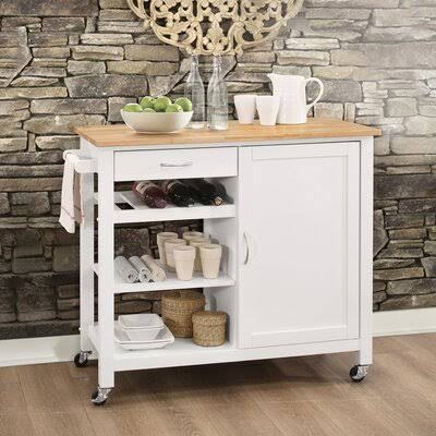 Kitchen Cart with Solid Wood Top I7518