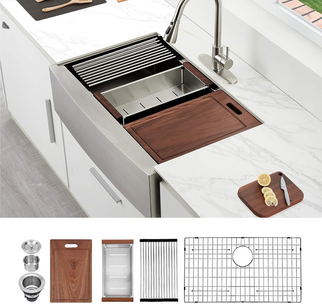 30 x 22 Stainless Steel Workstation Kitchen Sink X8775