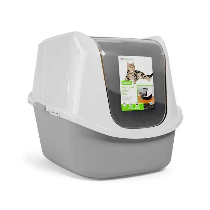 Jumbo Enclosed Grey Cat Box D843