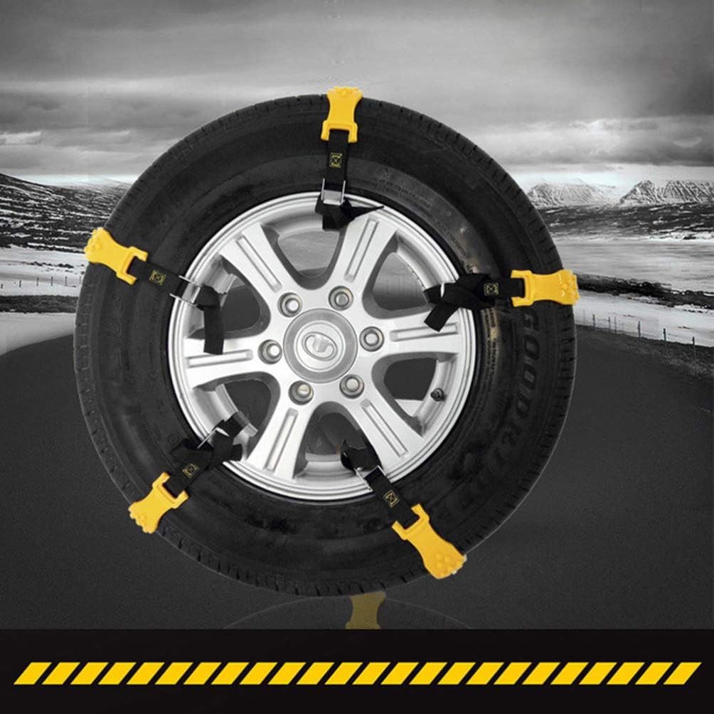10Pcs Car Snow Chains Yellow Pack of 2 Q6069