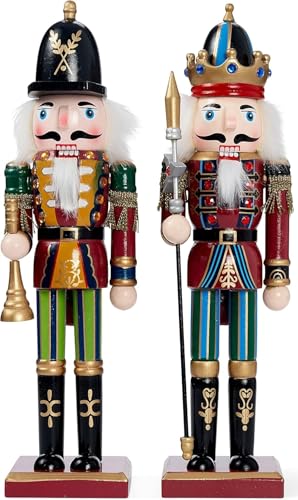 2 Pack 12 Inch Wooden Nutcracker Christmas Decor D66579
