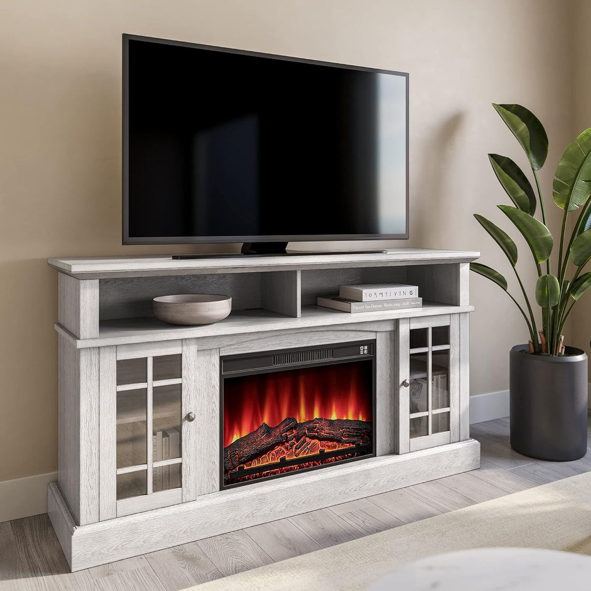 Rustic Electric Fireplace TV Stand for TVs up to 65 Inches A4902