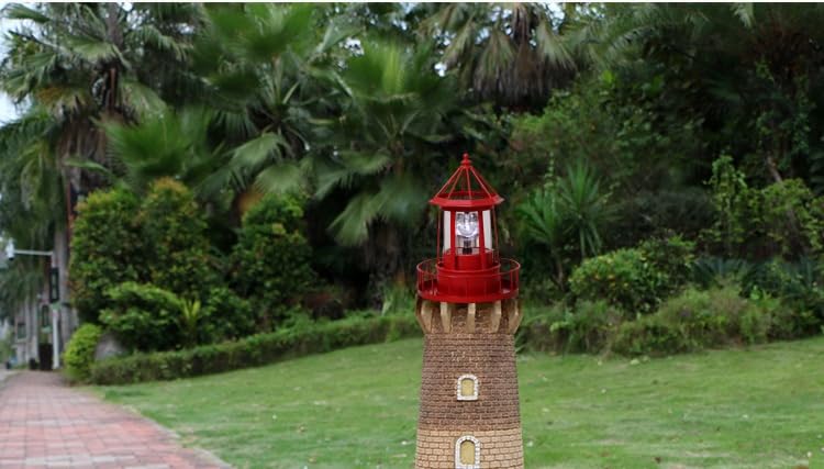 Red Rotating Solar Lighthouse Light, IP65 Waterproof N314722