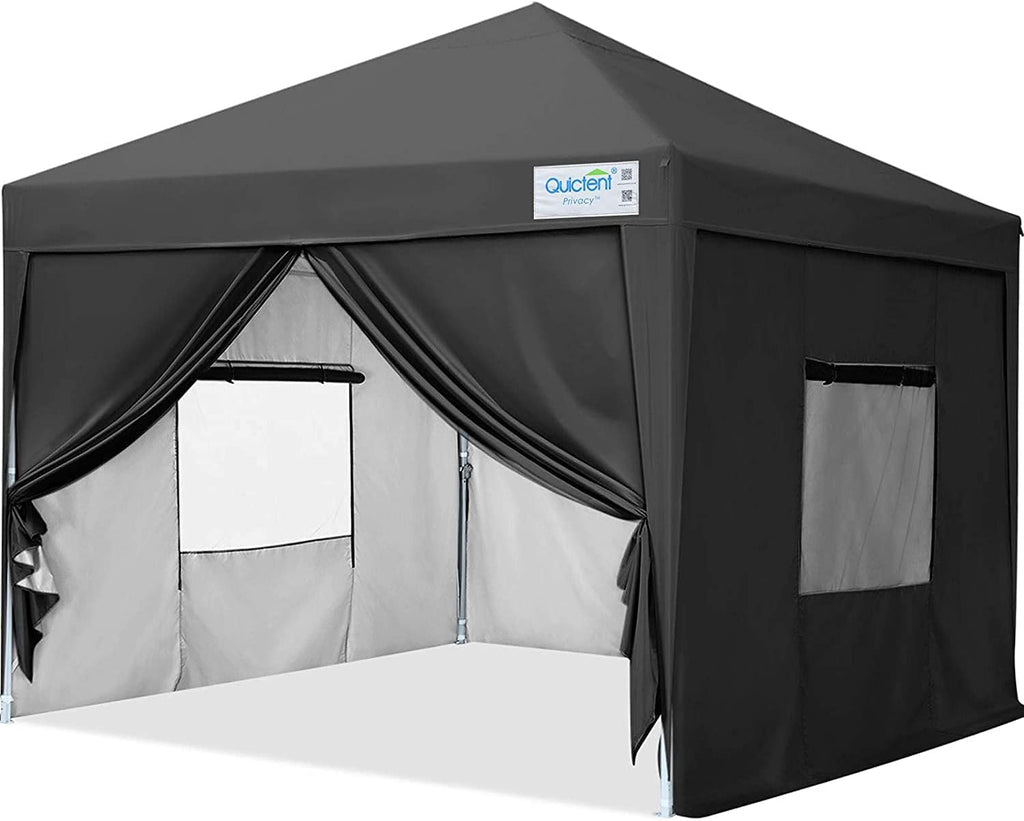 8x8 Pop up Canopy Tent with Sidewalls and Mesh Windows N7134