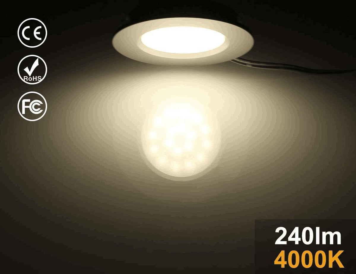 12V Waterproof Ultra-Thin LED Ceiling Light 3000K Warm White 12 Pack C7576
