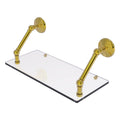 18 inch Floating Glass Shelf Polished Brass B422