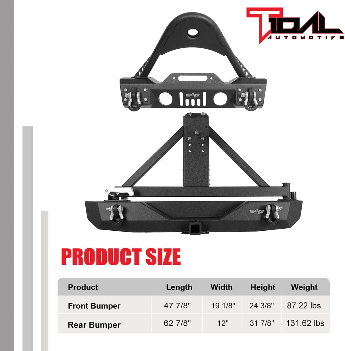 Front and Rear Bumper with Tire Carrier H2256