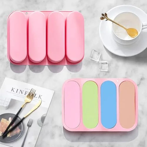 Non-Stick Silicone Hot Dog Bun Pan 4 Cup Baking Tray W182