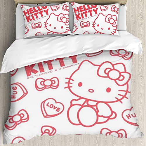 Pink Black 3pcs Bedding Set Comforter Duvet Cover Set P66242