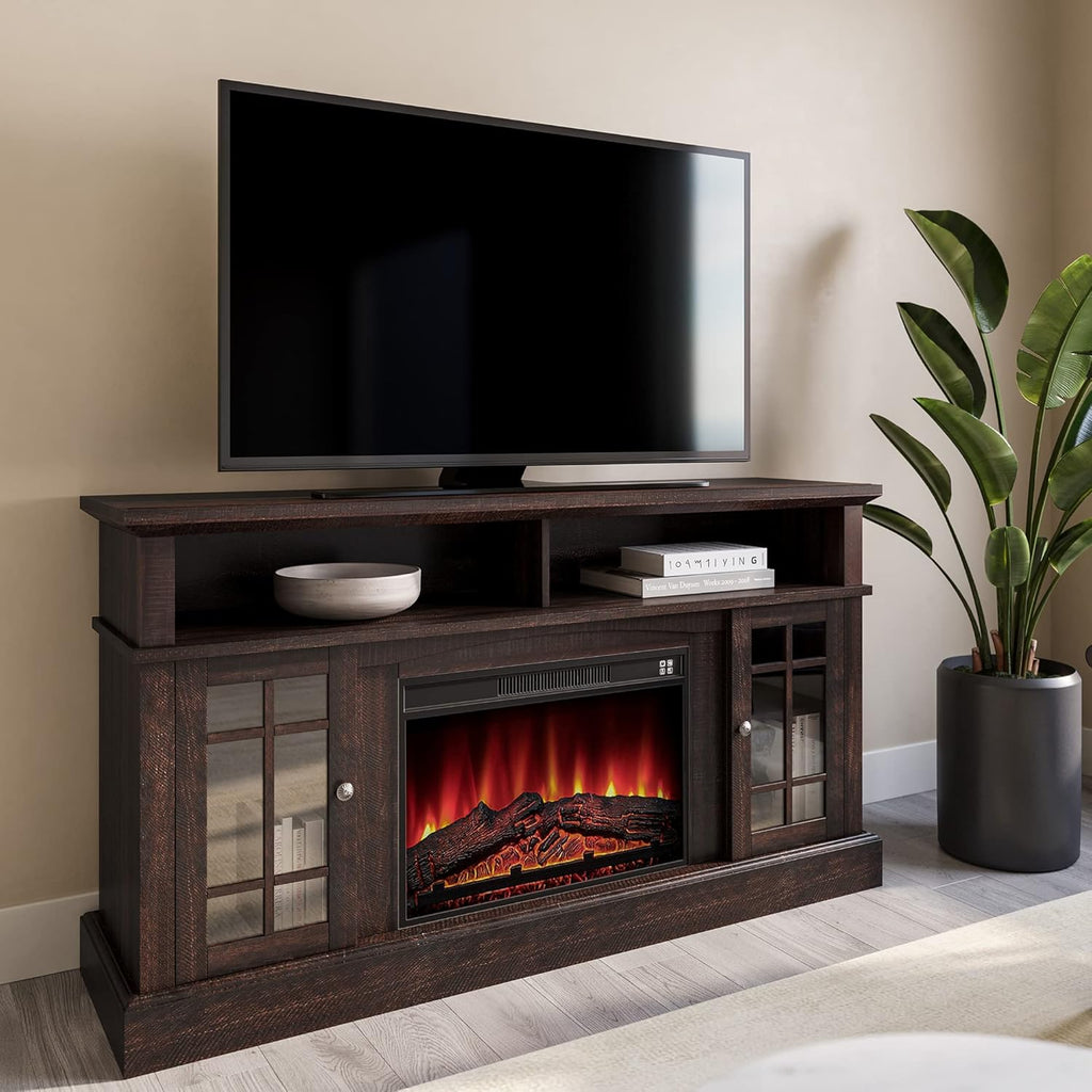 Rustic Electric Fireplace TV Stand for TVs up to 65 Inches A4902