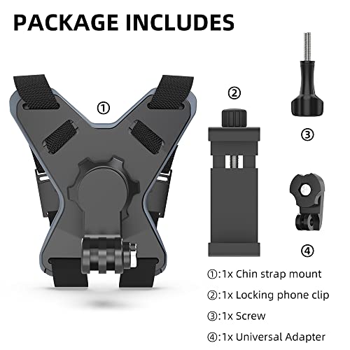 Motorcycle Helmet Chin Strap Mount with Phone Clip O67835