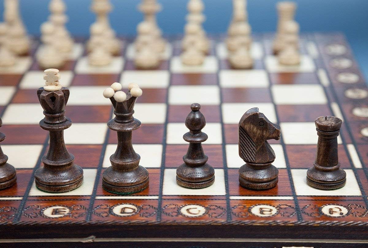 Handmade European Wooden Chess Set with 16 Inch Board N334