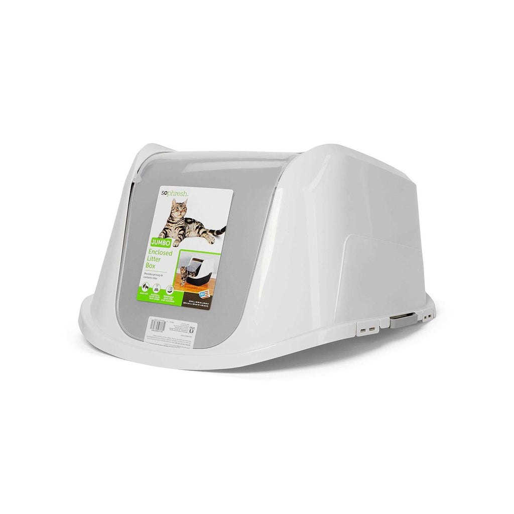 Jumbo Enclosed Grey Cat Box D843