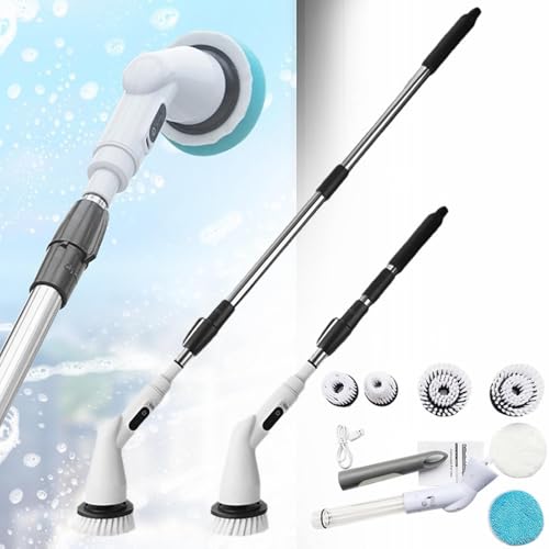 Cordless Electric Spin Scrubber with 9 Replaceable Brush Heads Y2843