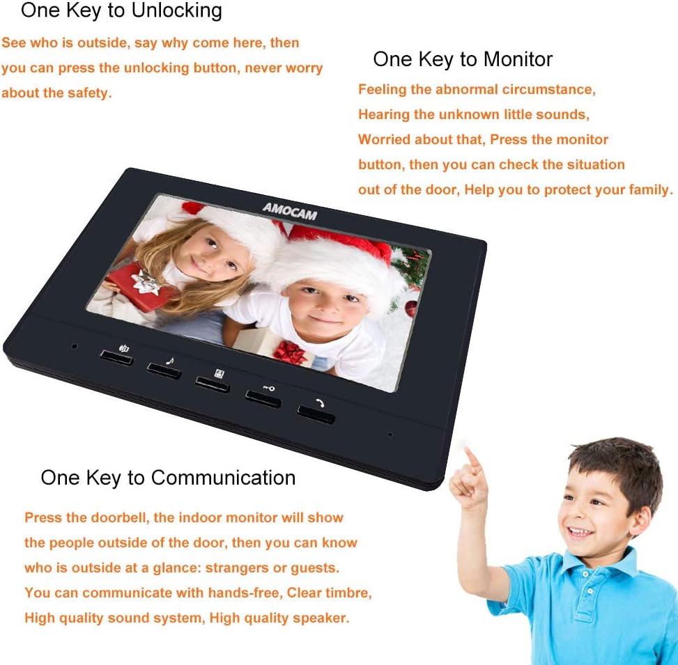 7 Inches Wired Video Door Phone with IR Night Vision Camera A394485