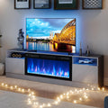 Gray Electric Fireplace TV Stand X8049