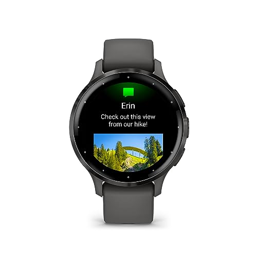 Slate Stainless Steel Bezel 1.2-Inch AMOLED Touchscreen Display Smart Watch with 41mm Pebble Gray Case and Silicone Band H26570