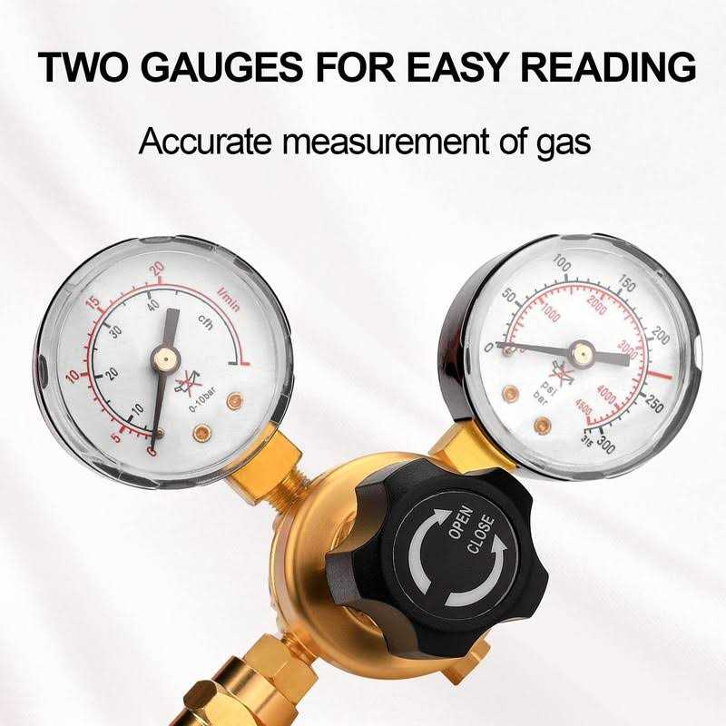 Argon CO2 Regulator Gauge Welding Gas Regulator with 6.6Ft Gas Hose H45730