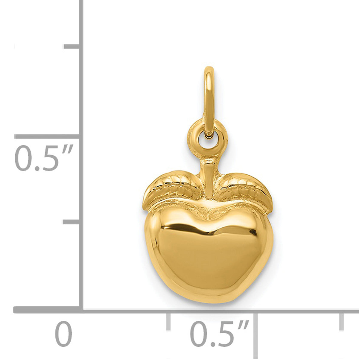 14K Yellow Gold Apple Pendant Charm I523805