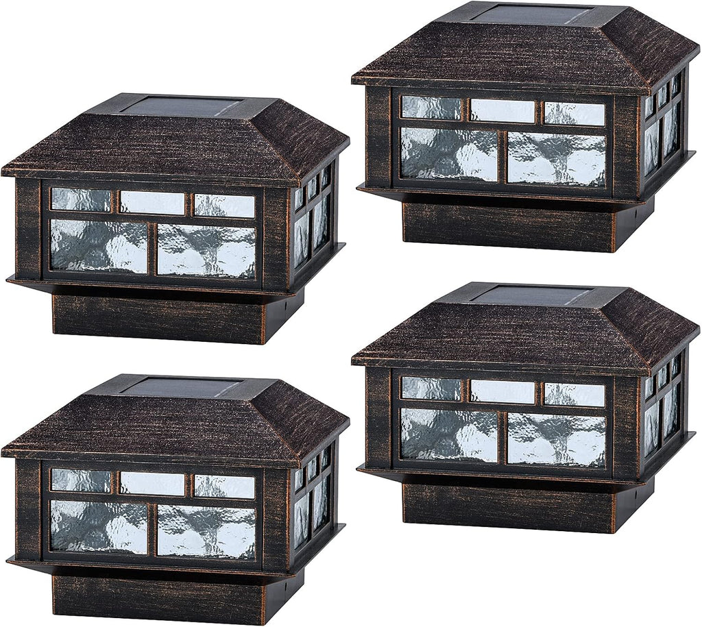 12 Pack White Solar LED Post Cap Lights M8711
